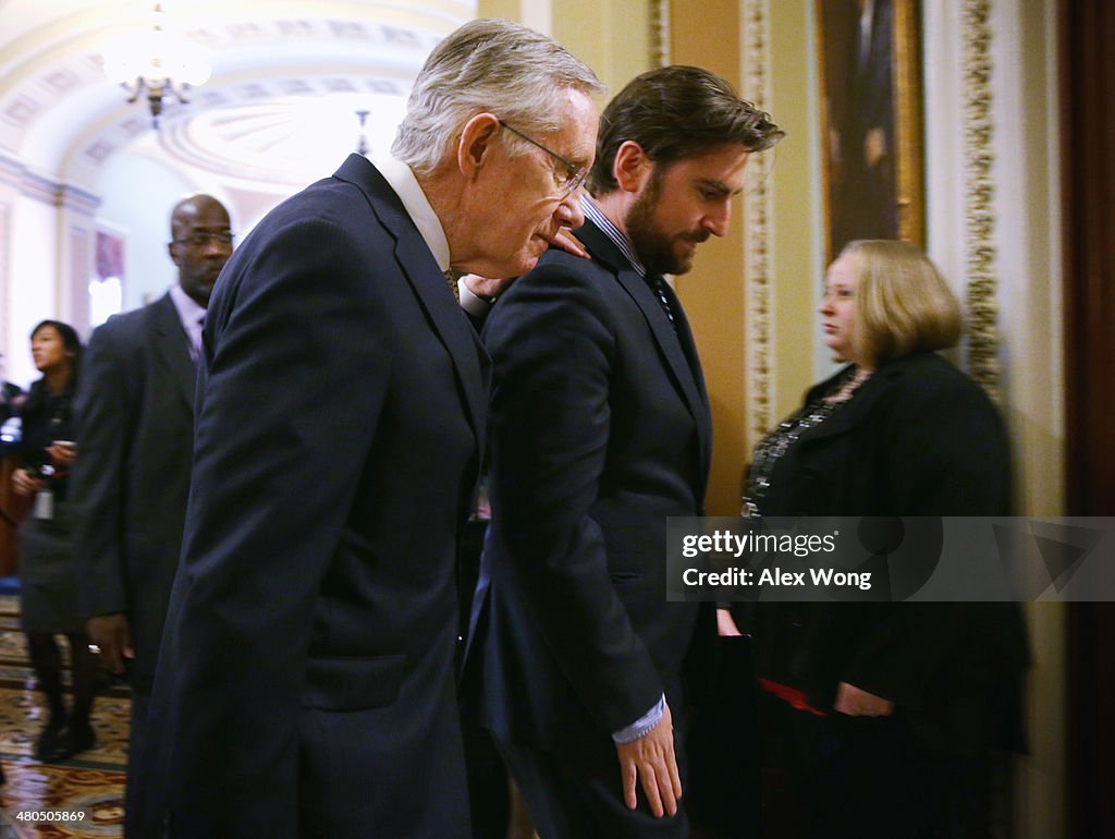 Senate Democrats Speak To The Media After Their Weekly Policy Luncheon