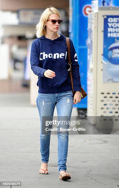 January Jones is seen stopping by Rite Aid pharmacy in Los Feliz on March 25, 2014 in Los Angeles, California.