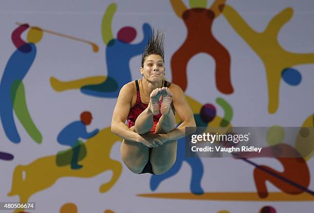 Juliana Veloso of Brazil competes in the Women's 3m Springboard Prelims during the Toronto 2015 Pan Am Games at the CIBC Aquatic Centre on July 12,...