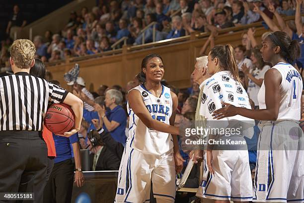 Playoffs: Duke Richa Jackson with Elizabeth Williams during game vs Winthrop at Cameron Indoor Stadium. Durham, NC 3/22/2014 CREDIT: Chris Keane