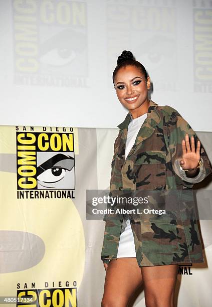 Actress Kat Graham attends the "The Vampire Diaries" panel during Comic-Con International 2015 at the San Diego Convention Center on July 12, 2015 in...