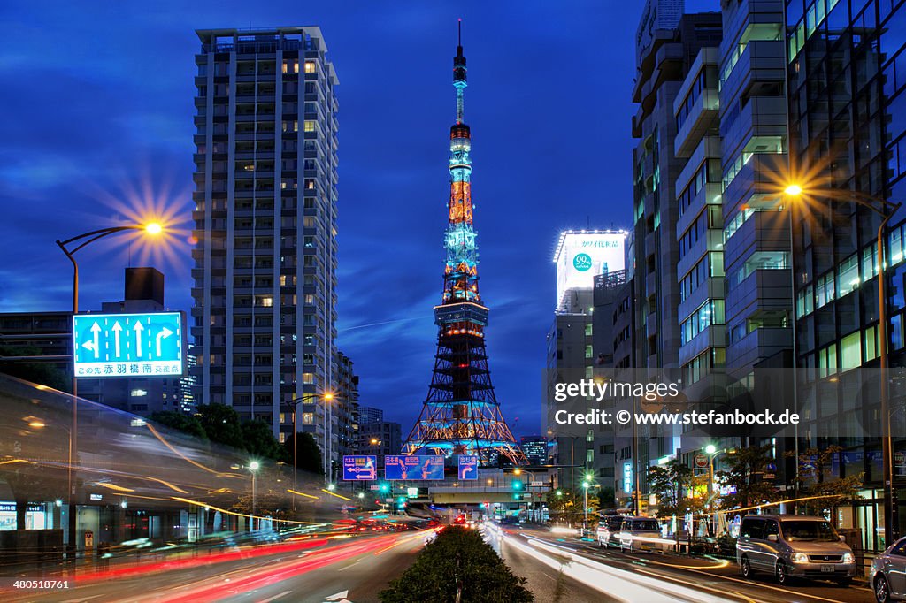 Tokyo Tower With Traffic