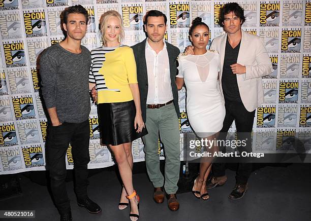 Actor Paul Wesley, actress Candice Accola, actor Michael Malarkey, actress Kat Graham and actor Ian Somerhalder attend the "The Vampire Diaries"...