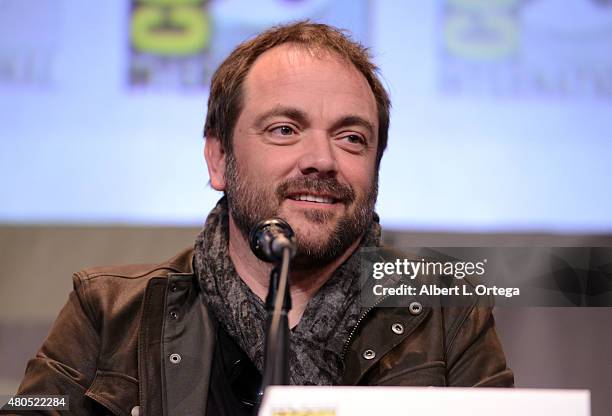 Actor Mark Sheppard speaks onstage at the "Supernatural" panel during Comic-Con International 2015 at the San Diego Convention Center on July 12,...