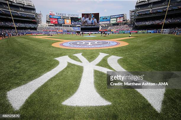 General view of Yankee Stadium home of the New York Yankees baseball team turned in to a soccer field for the MLS match between Toronto FC and New...