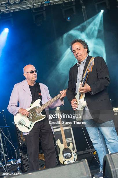 Steve Bingham and Steve Simpson of Slim Chance perform at the Cornbury Festival at Great Tew Estate on July 12, 2015 in Oxford, United Kingdom.