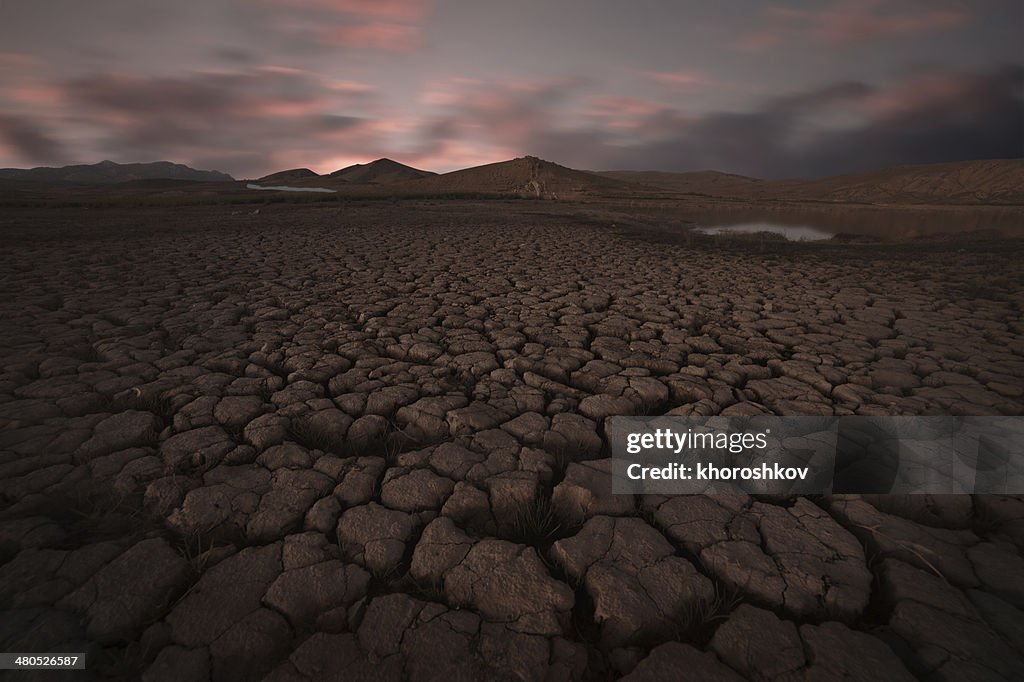 Cracked soil landscape