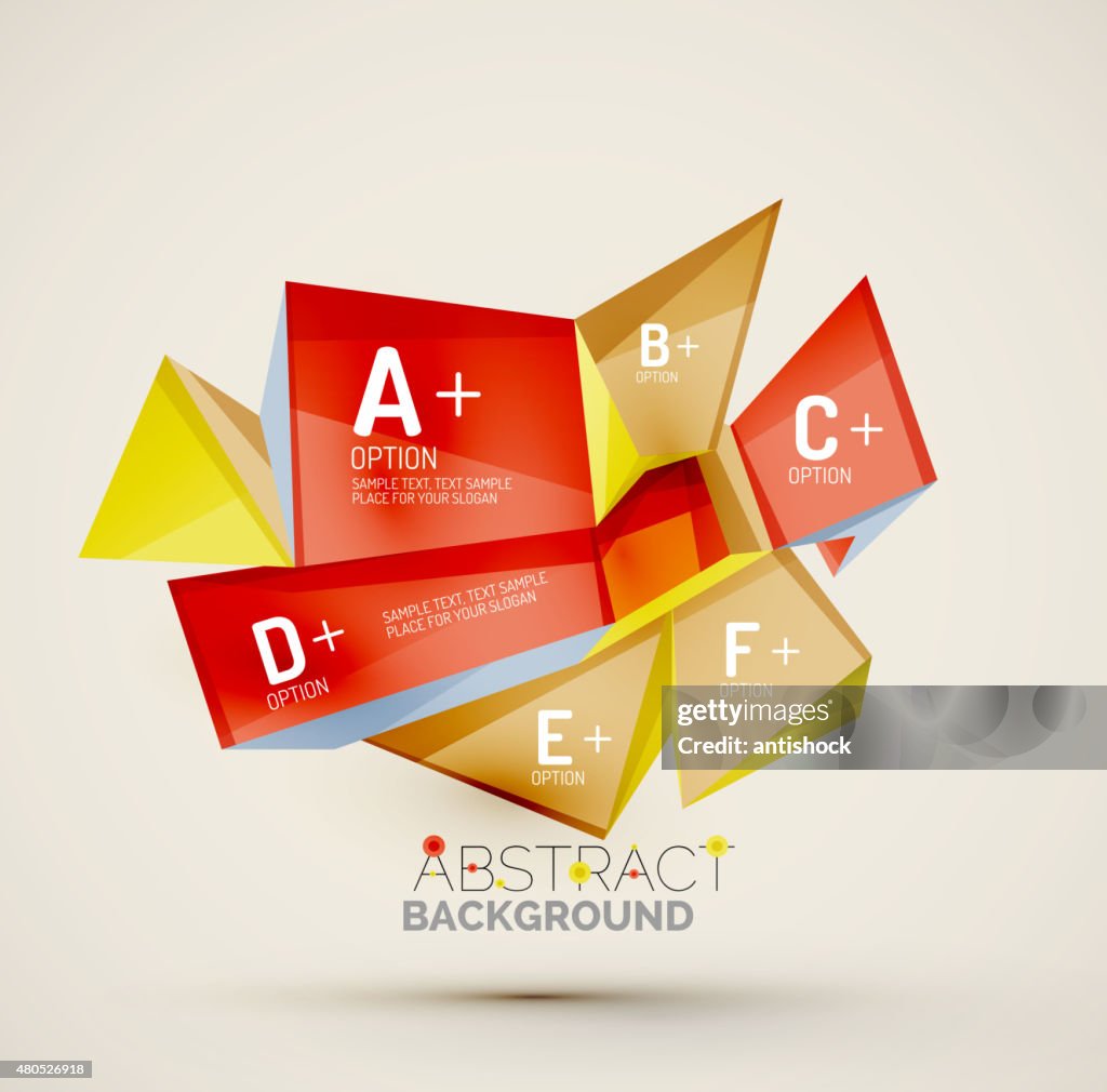 Geometric shapes with sample text. Abstract template