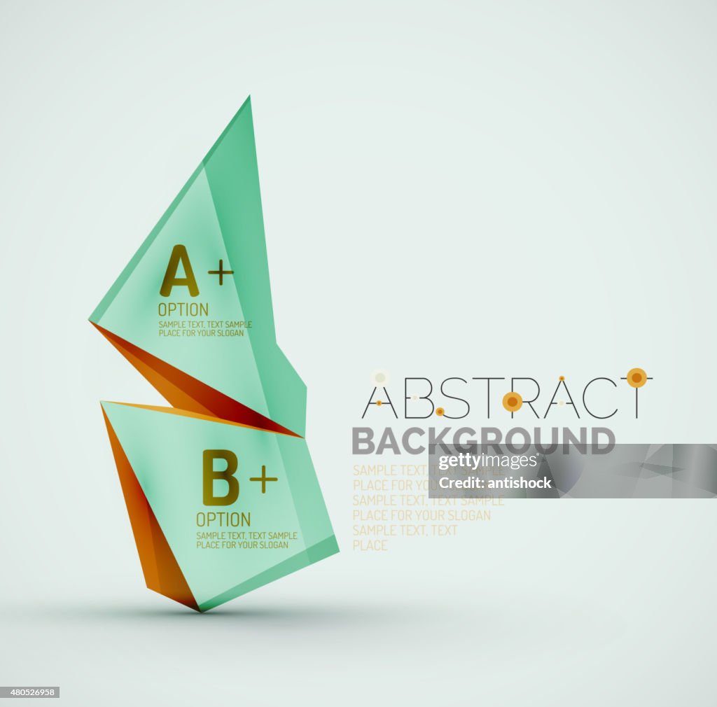 Geometric shapes with sample text. Abstract template