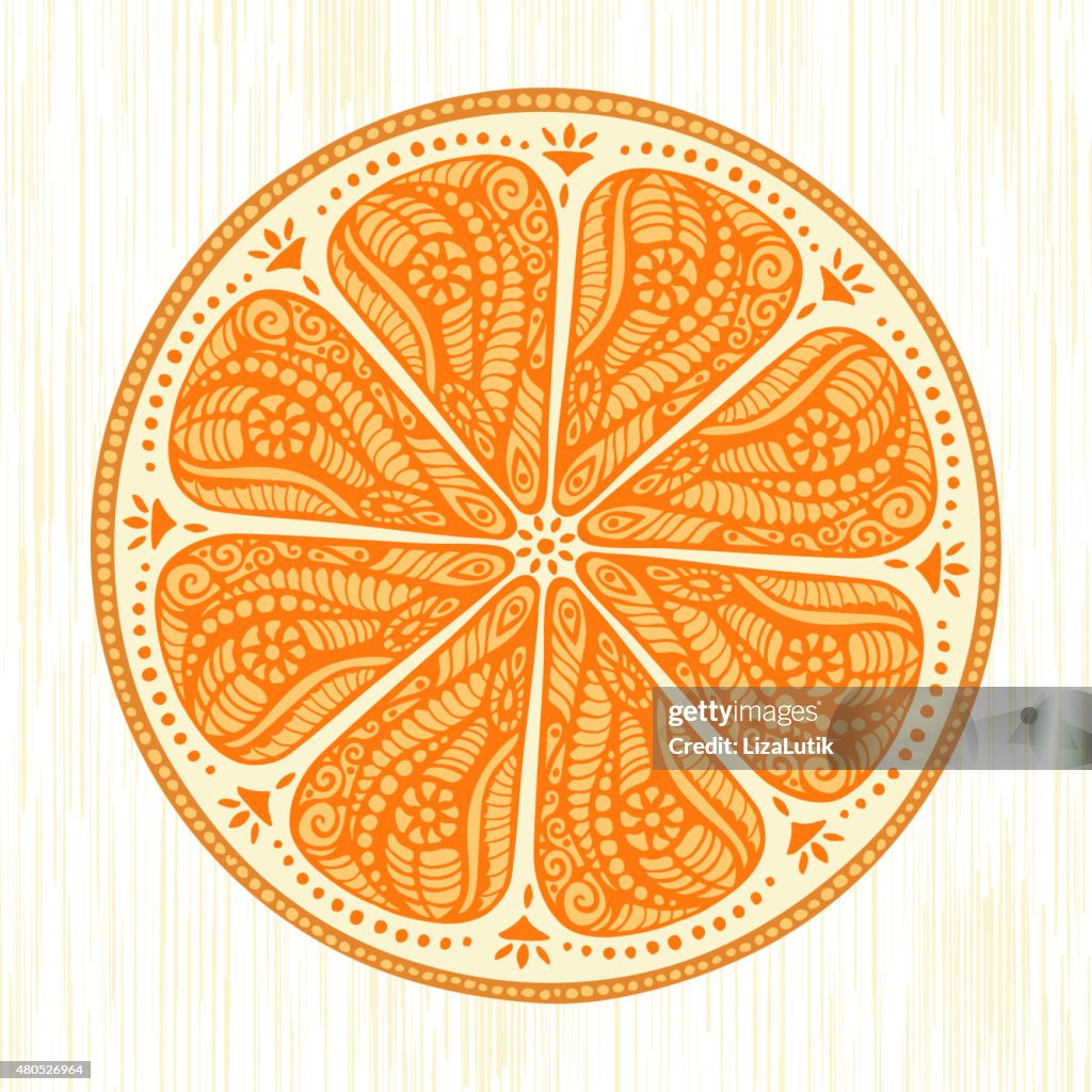 Stylized Hand Drawn Orange Illustration