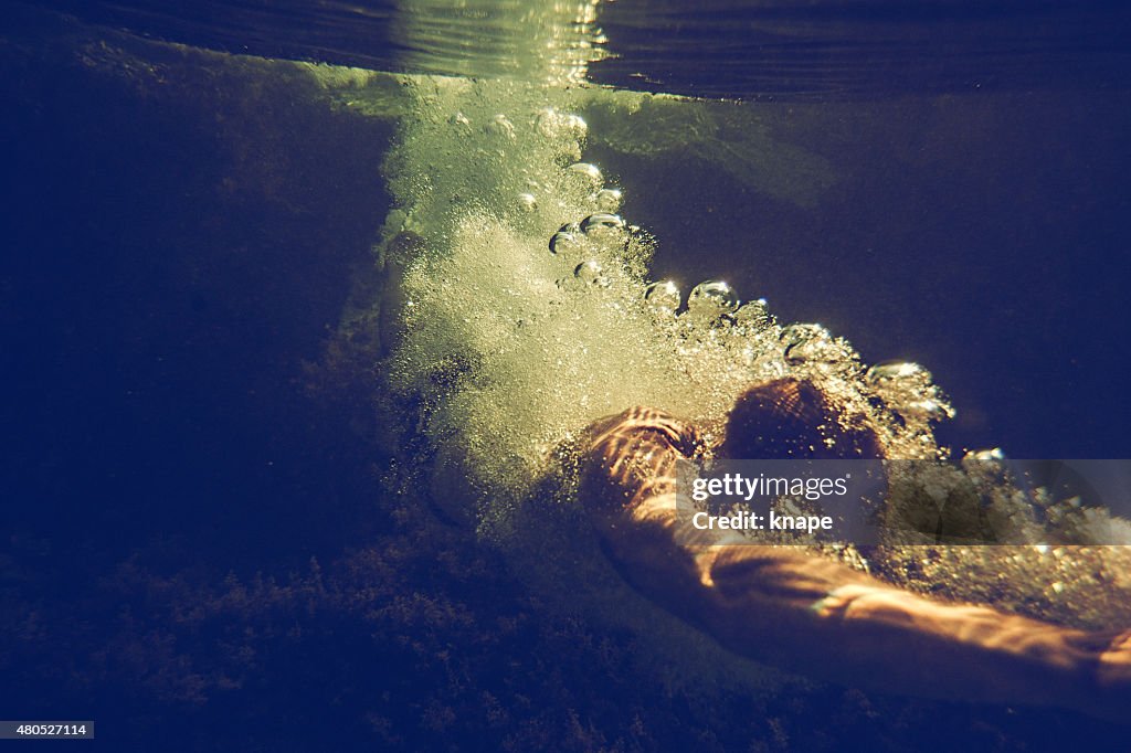 Man underwater in the sea