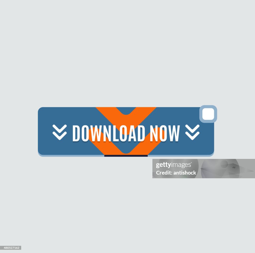 Colorful download web button. Modern flat design