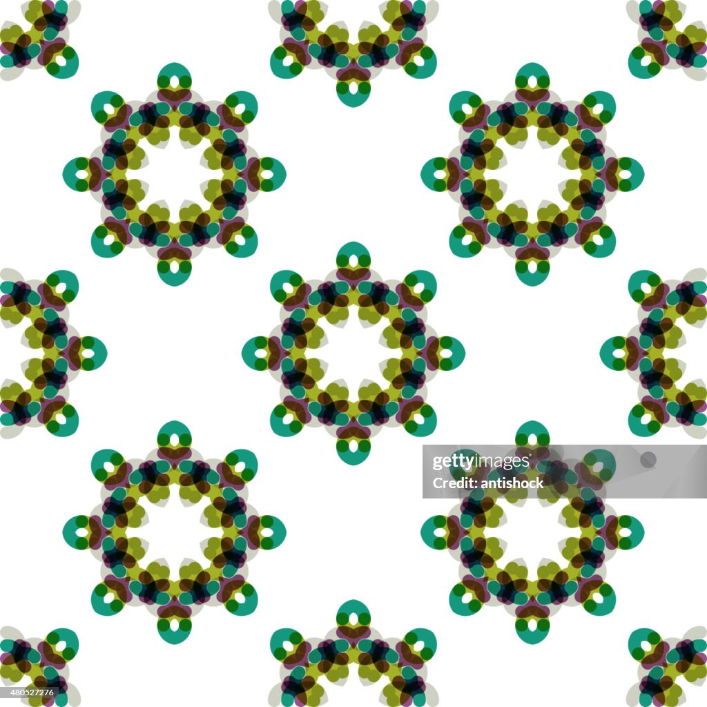 Seamless vector geometric abstract pattern. Creative round shapes made of