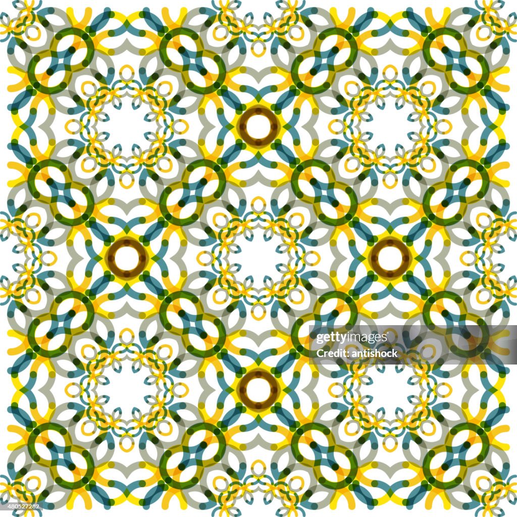 Seamless vector geometric abstract pattern. Creative round shapes made of