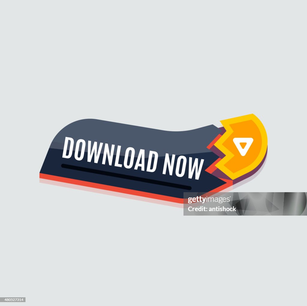 Colorful download web button. Modern flat design