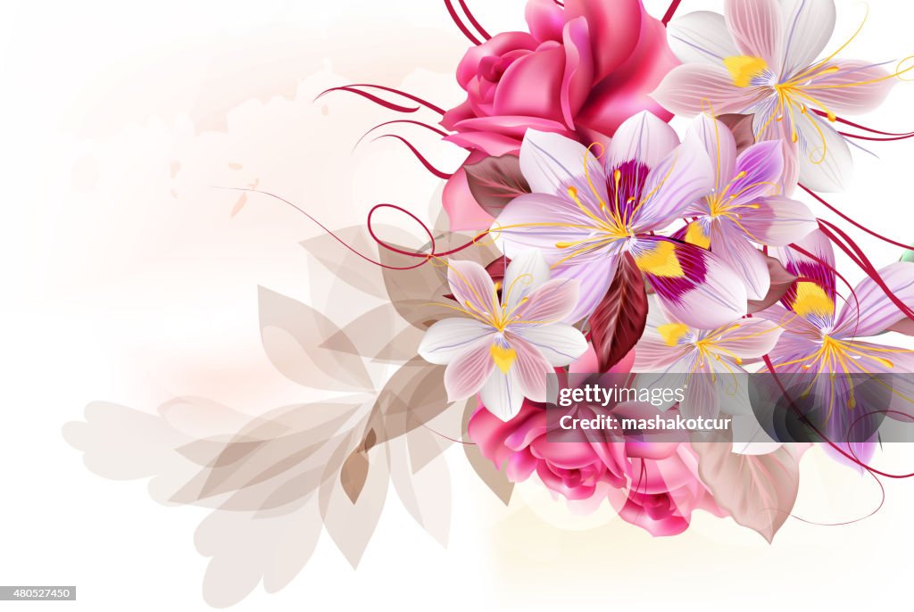 Vector cute flower bouquet for design