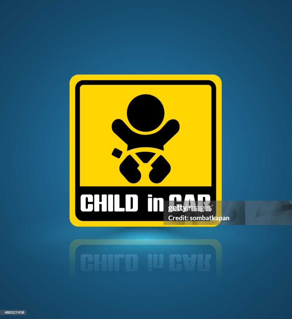 Child in car banner.