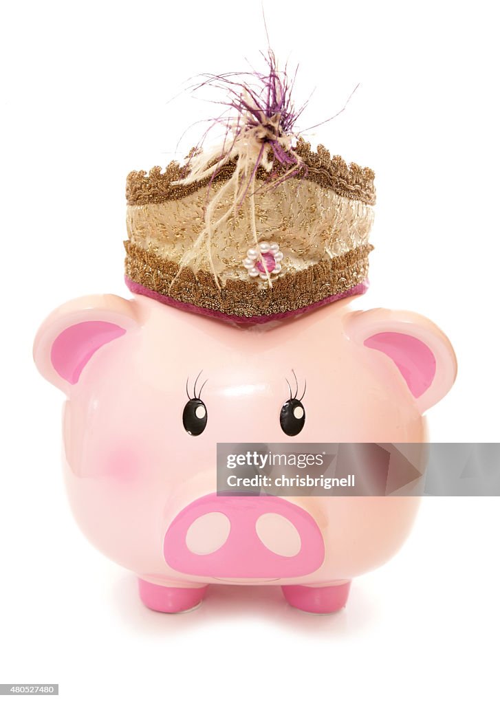 Piggy bank wearing indian prince hat