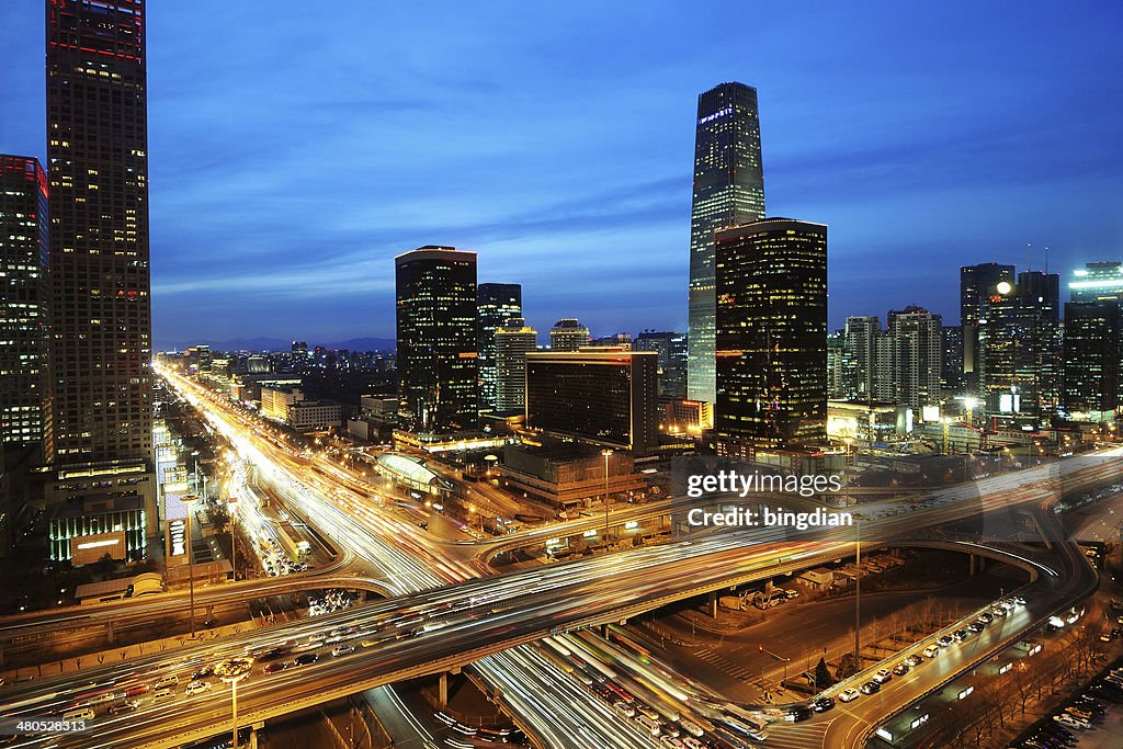 Beijing after sunset-night scene of CBD