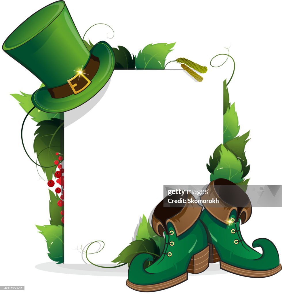 Leprechaun-Kobold Schuh und Mütze