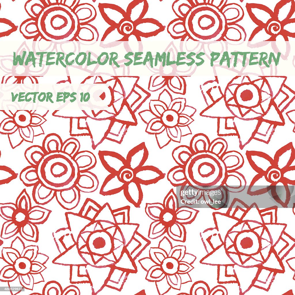 Watercolor seamless pattern.