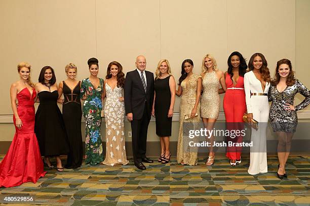 Tara Conner, Brook Lee, Danielle Doty, Rima Fakih, Nia Sanchez, REELZ Channel CEO Stan E. Hubbard, Jennifer Hubbard, Leila Umenyiora, Michelle...