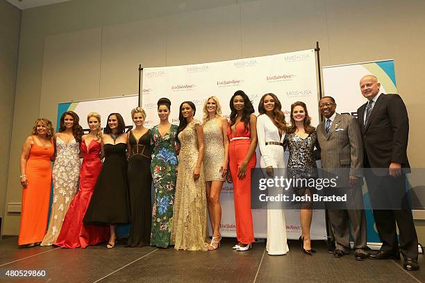 President of the Miss Universe Organization Paula M. Shugart, Nia Sanchez, Tara Conner, Brook Lee, Danielle Doty, Rima Fakih, Leila Umenyiora,...