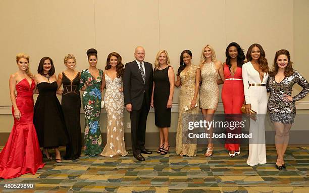 Tara Conner, Brook Lee, Danielle Doty, Rima Fakih, Nia Sanchez, REELZ Channel CEO Stan E. Hubbard, Jennifer Hubbard, Leila Umenyiora, Michelle...