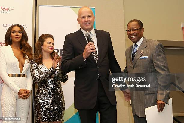 Miss USA 2008 Crystle Stewart, Miss USA 1999 Kimberly Pressler, ReelzChannel CEO Stan E. Hubbard and Mayor- President of Baton Rouge Melvin "Kip"...