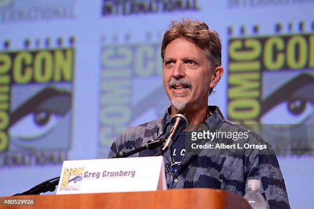 Writer/producer Tim Kring speaks onstage at the "Heroes Reborn" exclusive extended trailer and panel during Comic-Con International 2015 at the San...