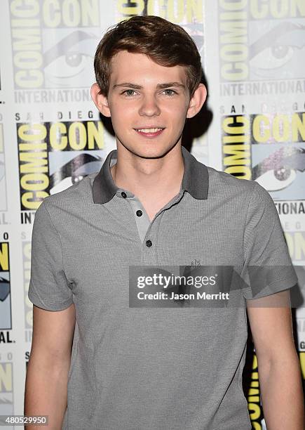 Actor Robbie Kay attends "Heroes Reborn" Press Room during Comic-Con International 2015 at Hilton Bayfront on July 12, 2015 in San Diego, California.