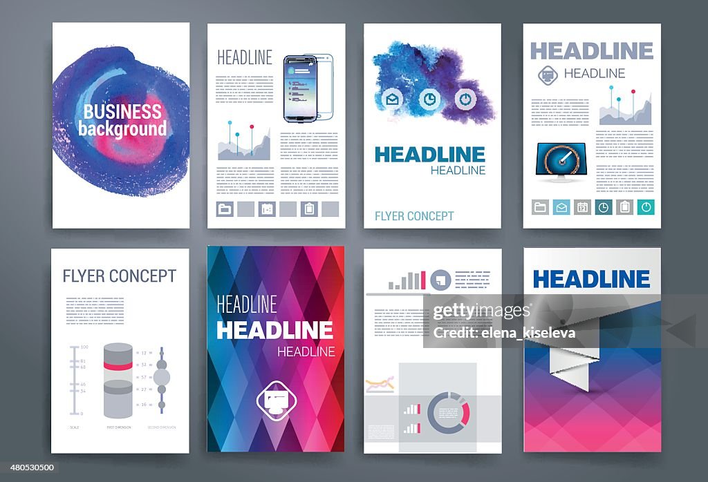 Templates. Design Set of Web, Mail, Brochures. Mobile, Technology, Infographic