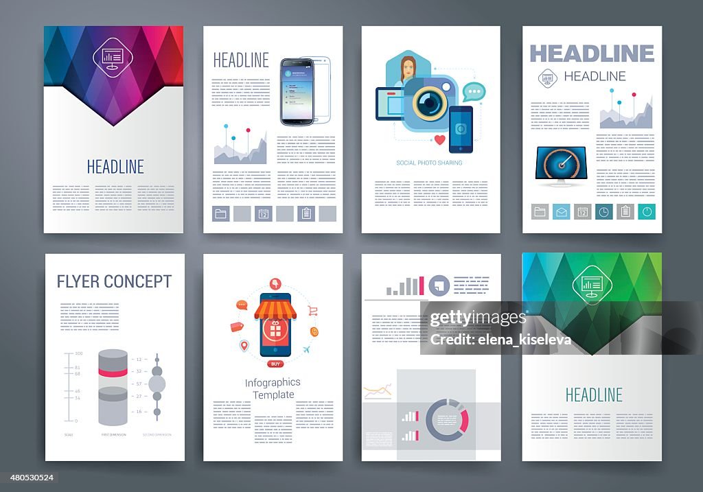 Templates. Design Set of Web, Mail, Brochures. Mobile, Technology, Infographic