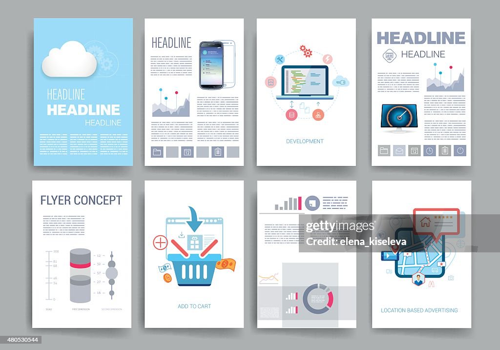 Templates. Design Set of Web, Mail, Brochures. Mobile, Technology, Infographic