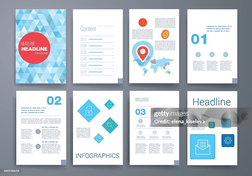 Templates. Design Set of Web, Mail, Brochures. Mobile, Technology, Infographic