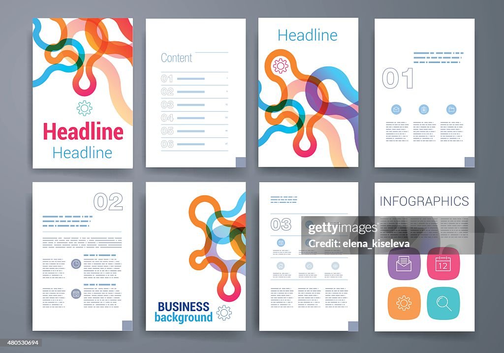 Templates. Design Set of Web, Mail, Brochures. Mobile, Technology, Infographic