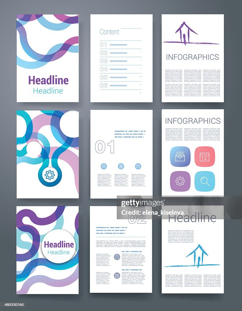 Templates. Design Set of Web, Mail, Brochures. Mobile, Technology, Infographic