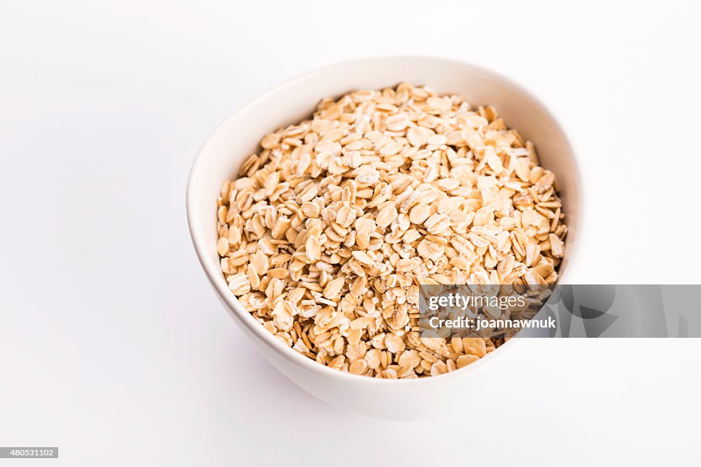 Oat flakes in bowl