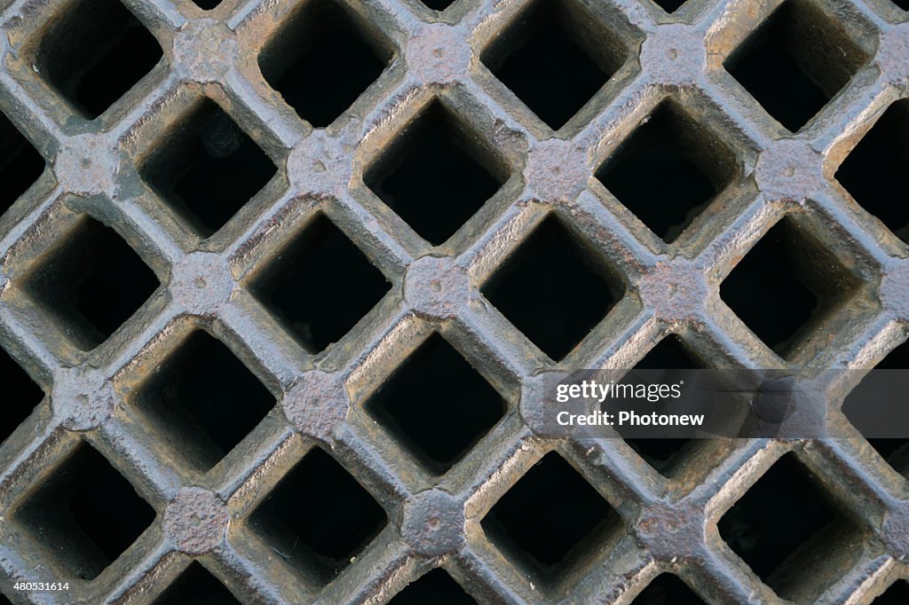Iron sewer grate background