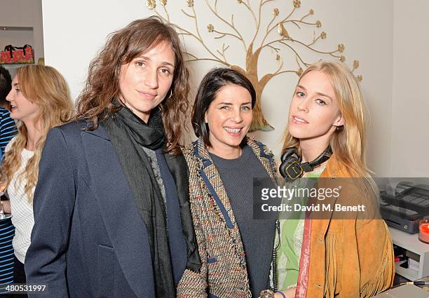 Rosemary Ferguson, Sadie Frost and Mary Charteris attend the Lark London boutique launch party on March 25, 2014 in London, England.