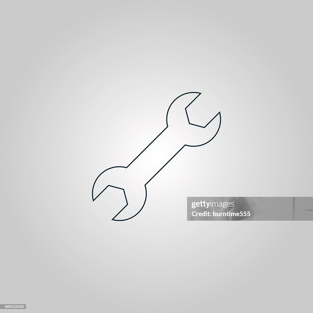 Schraubenschlüssel-Vektor-Symbol Isoliert