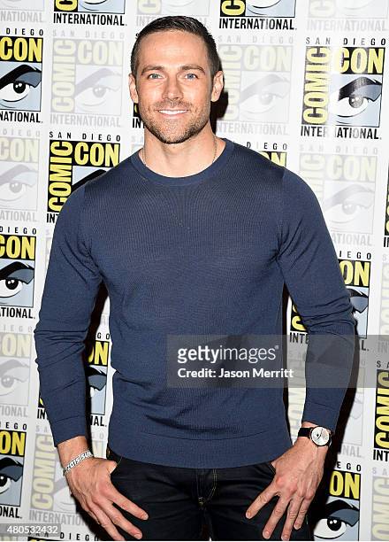 Actor Dylan Bruce attends "Heroes Reborn" Press Room during Comic-Con International 2015 at Hilton Bayfront on July 12, 2015 in San Diego, California.