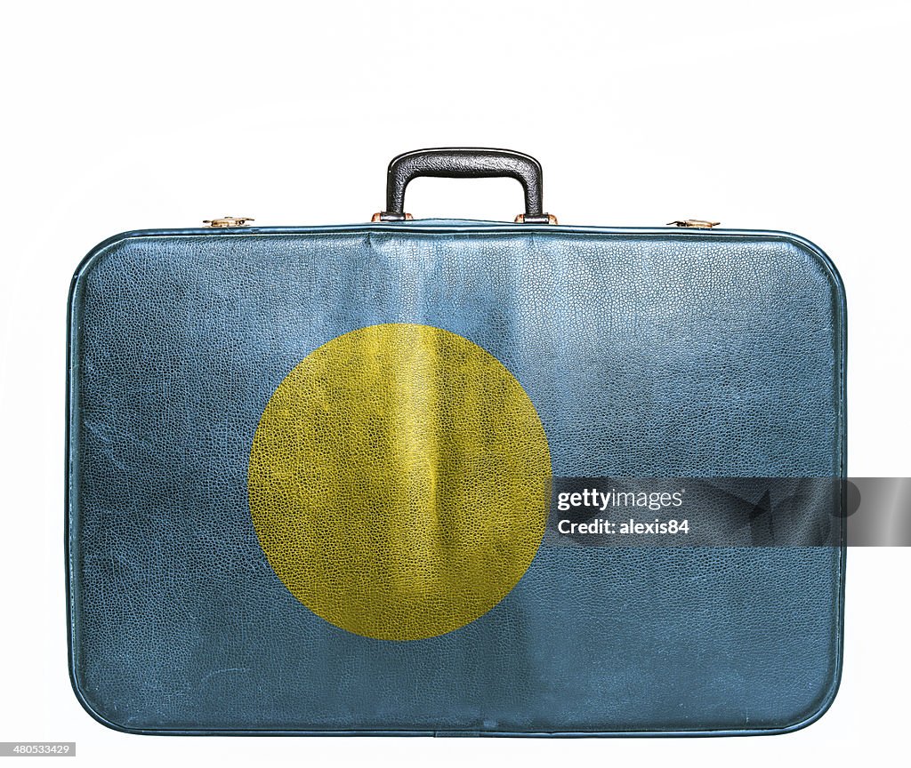 Vintage Reisetasche mit Flagge von Palau