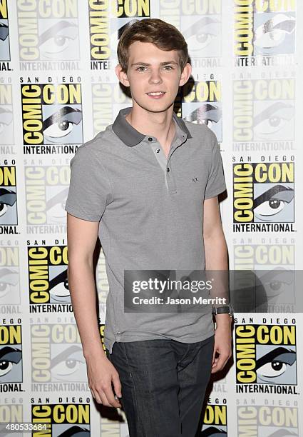 Actor Robbie Kay attends "Heroes Reborn" Press Room during Comic-Con International 2015 at Hilton Bayfront on July 12, 2015 in San Diego, California.