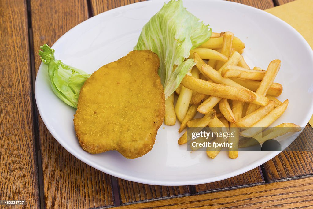 Schnitzel mit chips