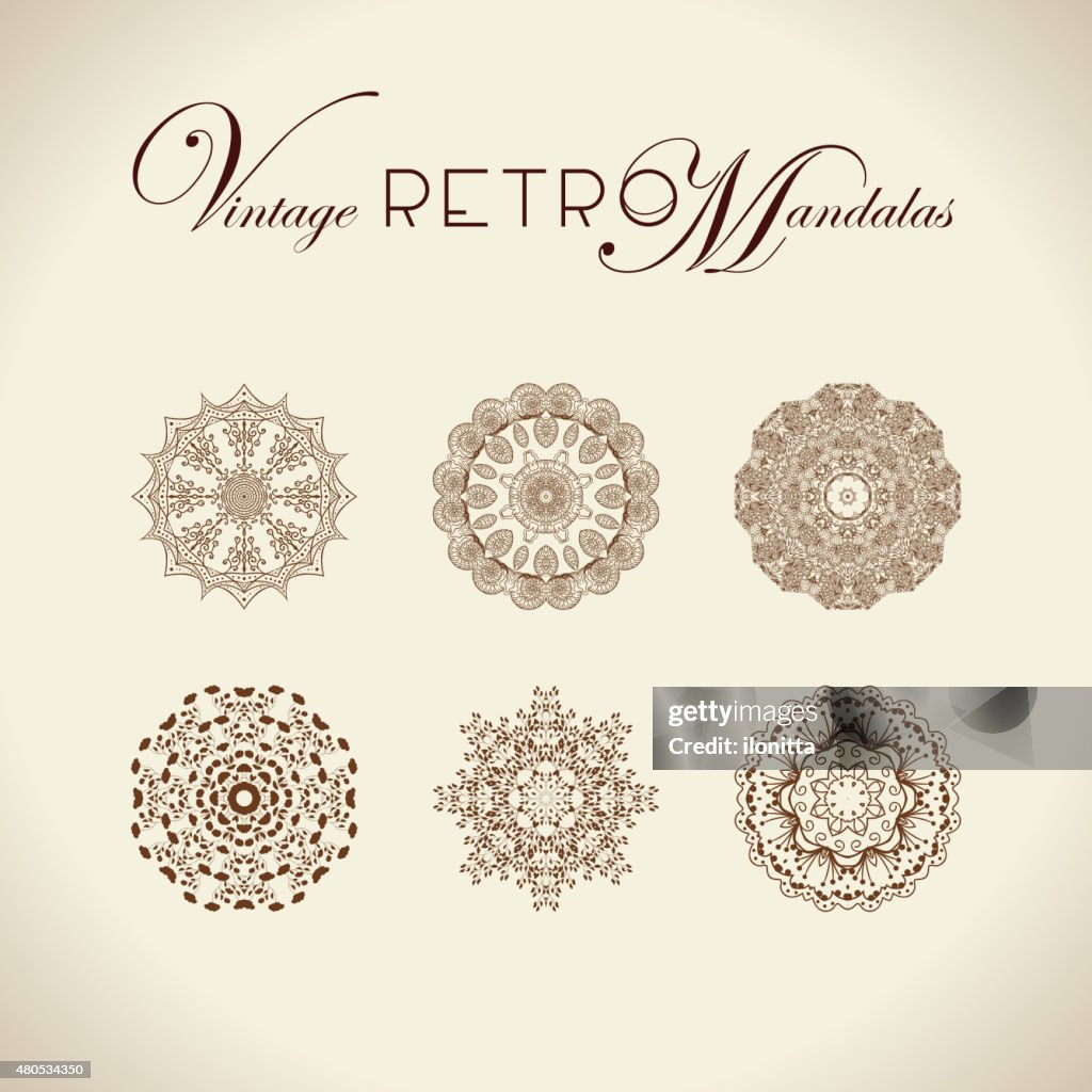 Vintage retro mandala design.