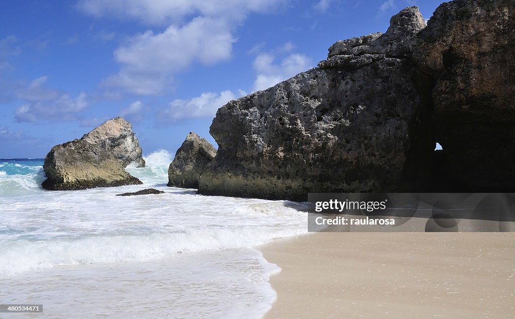 Rocks on Barbados beach