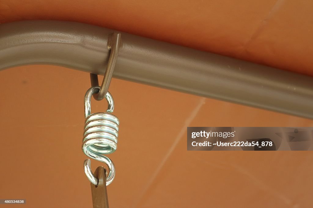 Spring hanger with a rope at the park