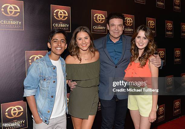 Actors Karan Brar and Electra Formosa, producer George caceres and actress Laura Marano attend The Celebrity Experience Panel at Hilton Universal...