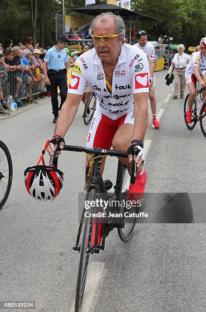 Christian Morin participates at a charity event benefitting 'Mecenat Chirurgie Cardiaque', riding the same stage as the professionals, an hour before...